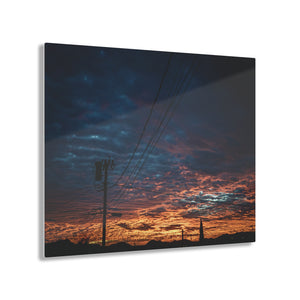 Sunset On A Wire, Acrylic Print by Printify
