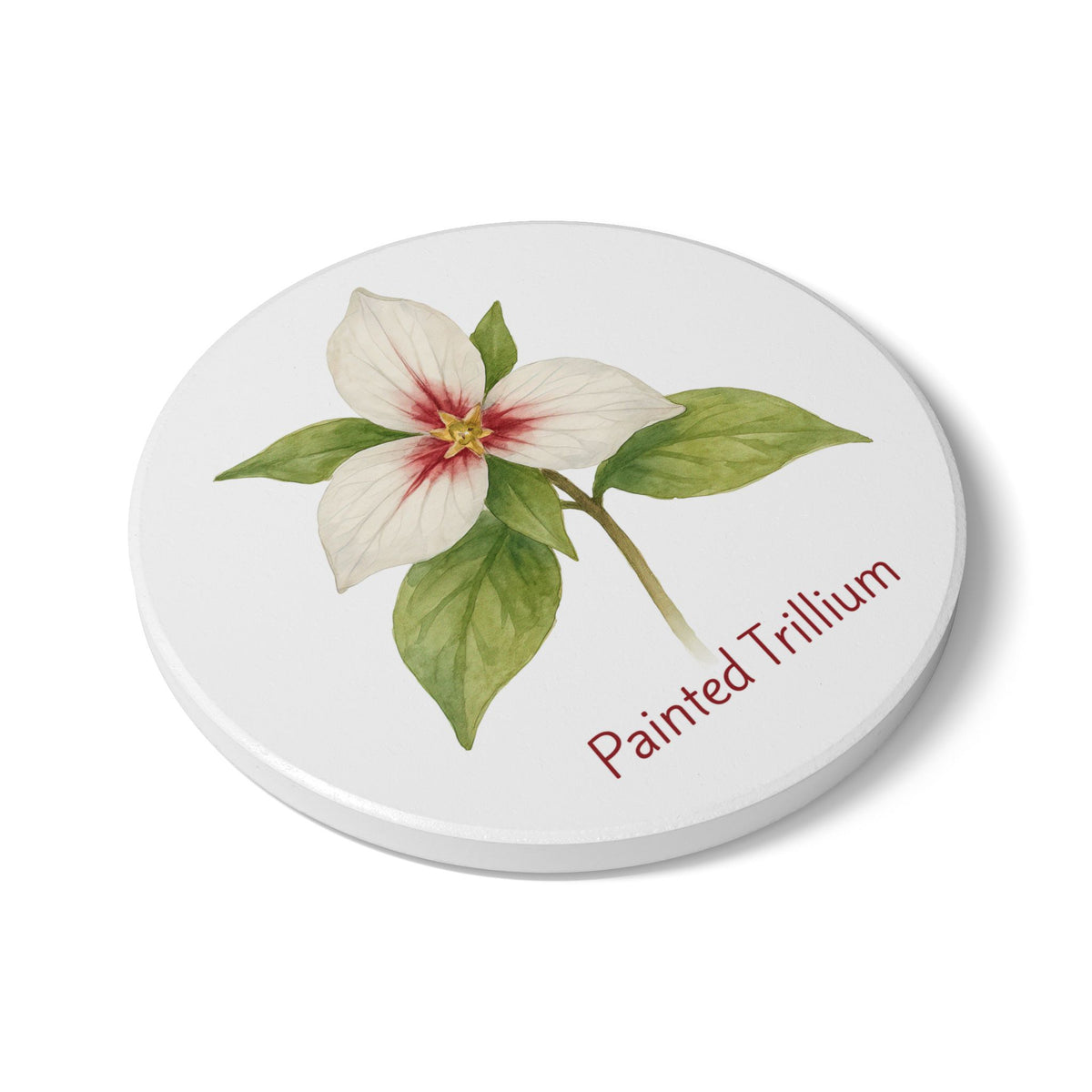 Painted Trillium Art Coaster by Printify