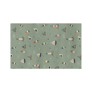 Maine Bird & Boat Microfiber Tea Towel — Coastal Nautical Kitchen Towel by Maine Pottery Co.