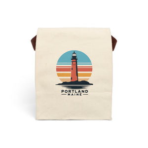 Portland Maine Retro Canvas Lunch Bag by Printify