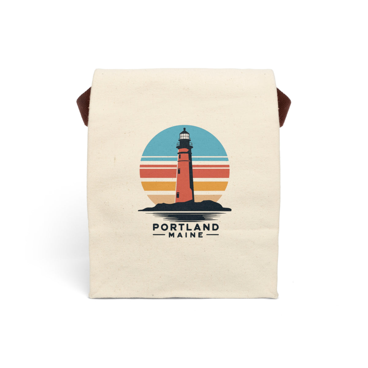 Portland Maine Retro Canvas Lunch Bag by Printify