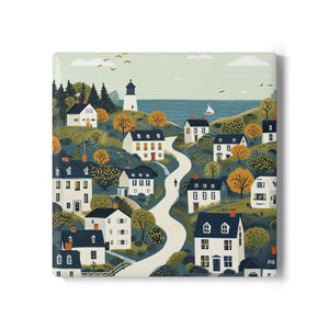 The Maine Town Ceramic Art Coaster by Printify