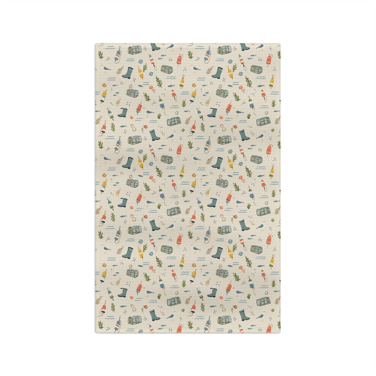 Coastal Harbor Tea Towel — Maine Dockside Kitchen Microfiber by Maine Pottery Co.