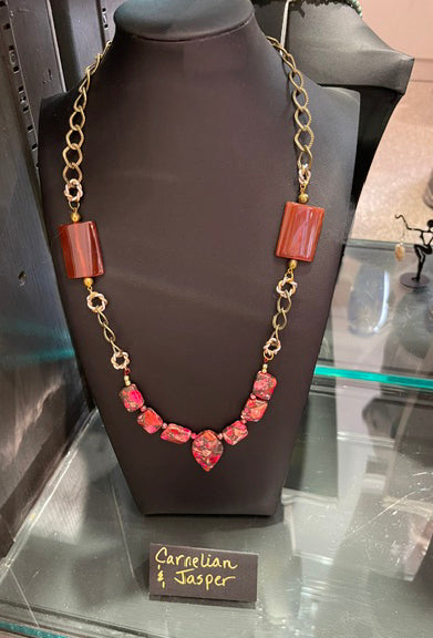Carnelian and Jasper Necklace by Bill Stonebreaker