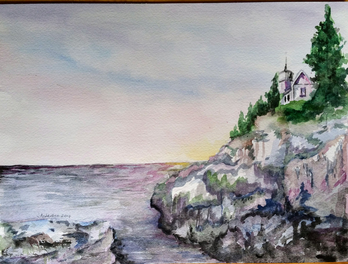 Print: Bass Harbor LightAC by Joyce Maura Anderson