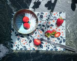 Cherry Blossom Glass Cutting Board by Printify