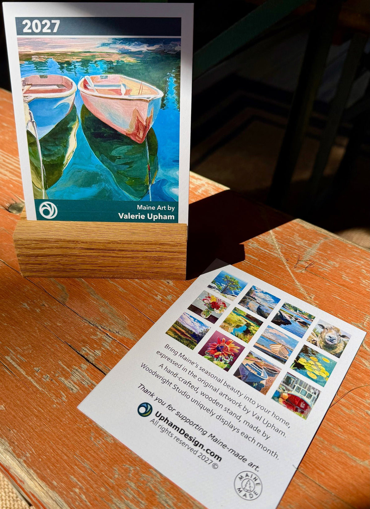 2027 Upham Design Calendars with wood stand by Upham Design