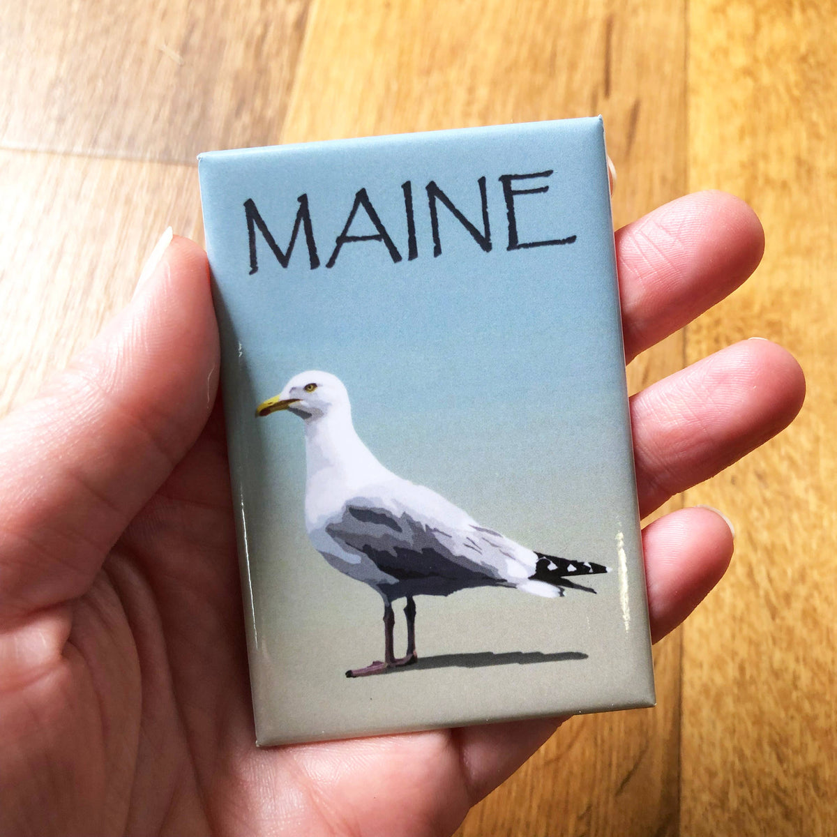 Maine Gull Acrylic Magnet by Lehoux Art