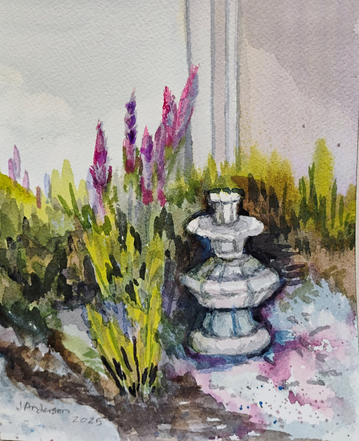 Boothbay Yacht Club Fountain by Joyce Maura Anderson