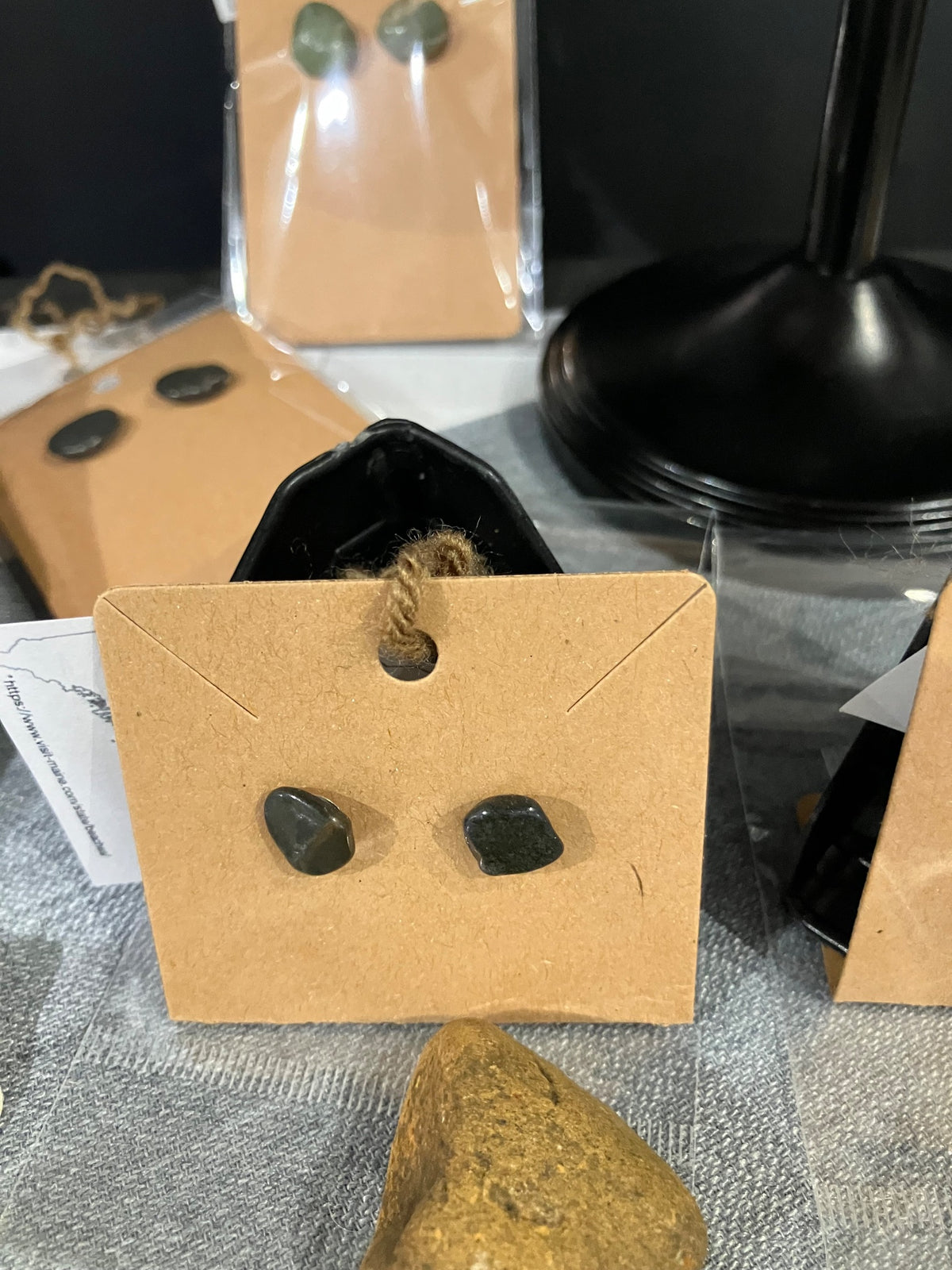Black stone studs by Tonya Arnold