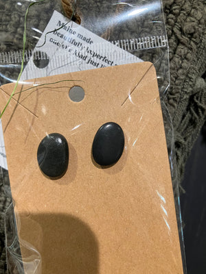 Black stone studs by Tonya Arnold