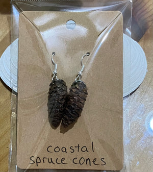 Coastal Spruce Cone earrings by Tonya Arnold
