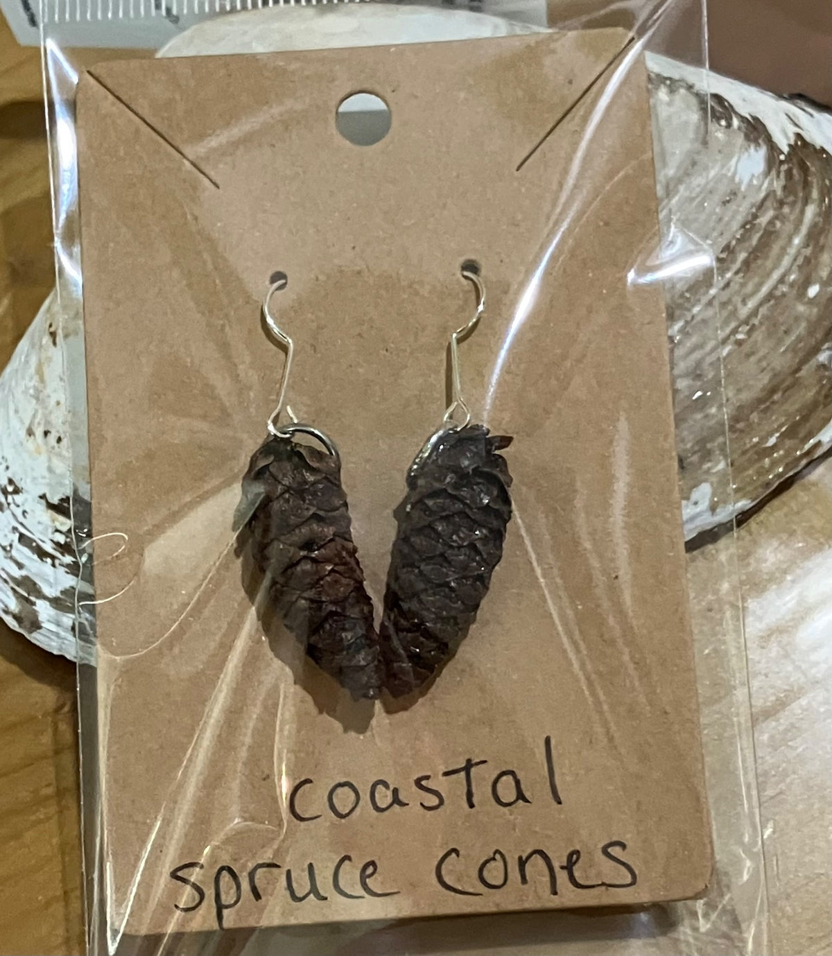 Coastal Spruce Cone earrings by Tonya Arnold