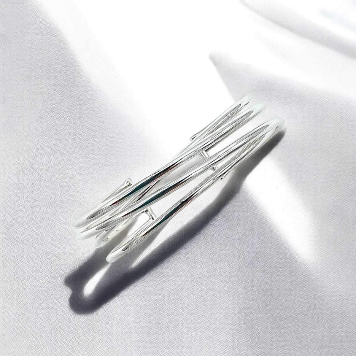 Overlapping Wired Cuff by Zina Sterling Silver