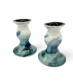 Candlesticks Short, pair by Edgecomb Potters