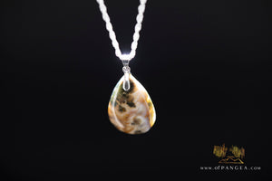 Ocean Jasper Teardrop Pendant - with Italian Sterling Silver chain by Joe Foster