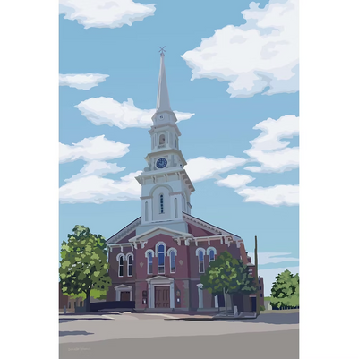 Portsmouth NH North Church Notecard by Lehoux Art