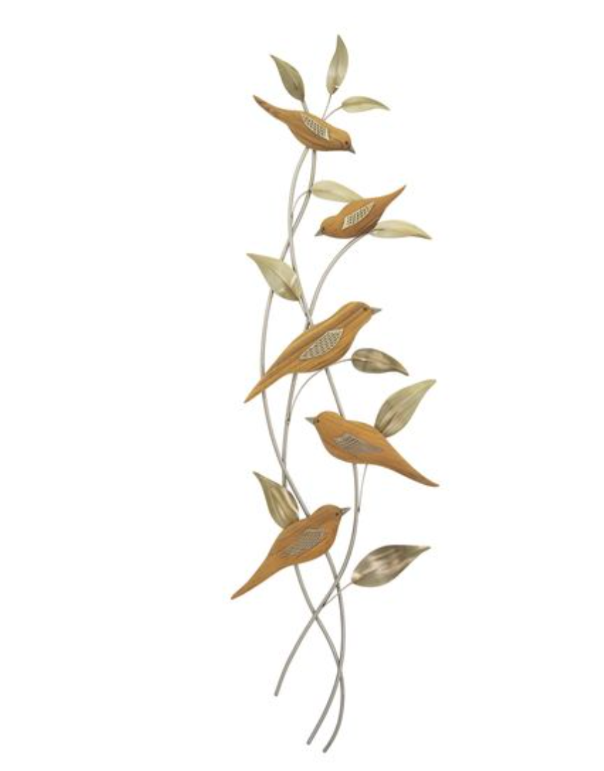 Teak Songbirds on Vine by TiDesign