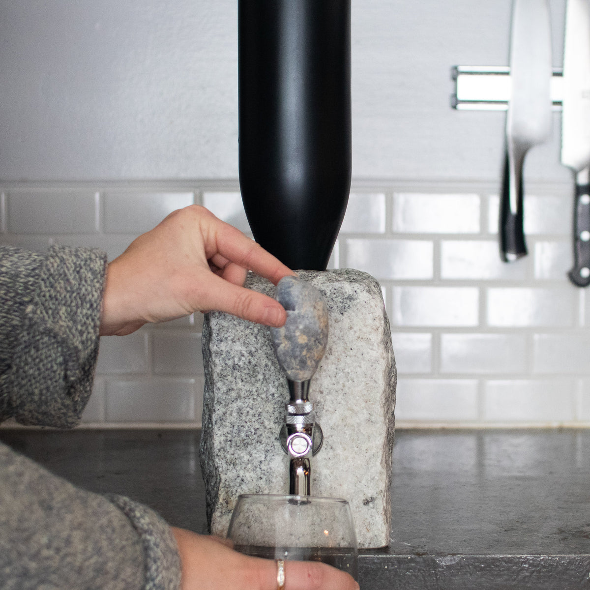 Stone Drink Dispenser Gray Stainless - secondary view