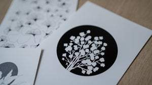 Baby's breath greeting card by Edgecomb Potters