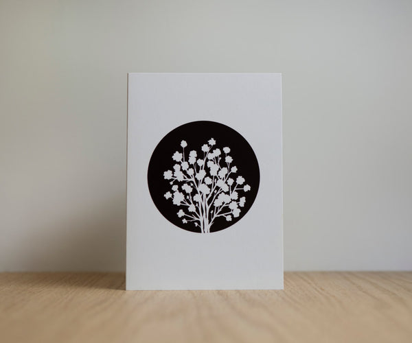 Baby's breath greeting card by Edgecomb Potters