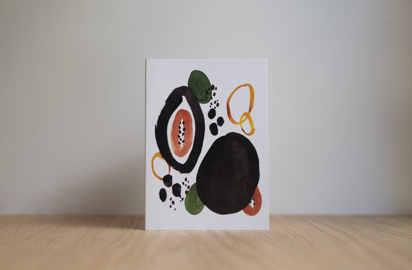 Papayas greeting card by Edgecomb Potters