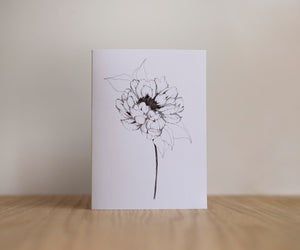 Single Stem Peony greeting card by Edgecomb Potters