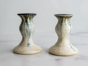 Candlesticks Short, pair Pottery by Edgecomb Potters