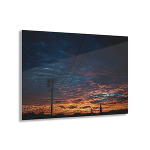 Sunset On A Wire,  Acrylic Print by Printify