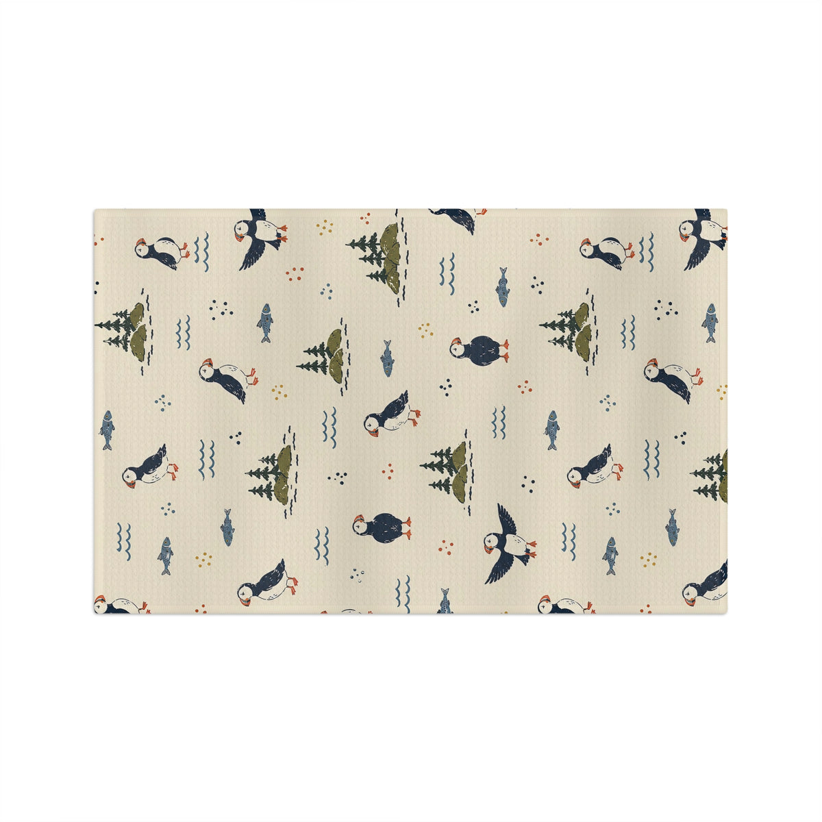 Puffin Maine Microfiber Tea Towel — Coastal Bird Kitchen Towel by Maine Pottery Co.