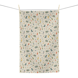 Coastal Harbor Tea Towel — Maine Dockside Kitchen Microfiber by Maine Pottery Co.