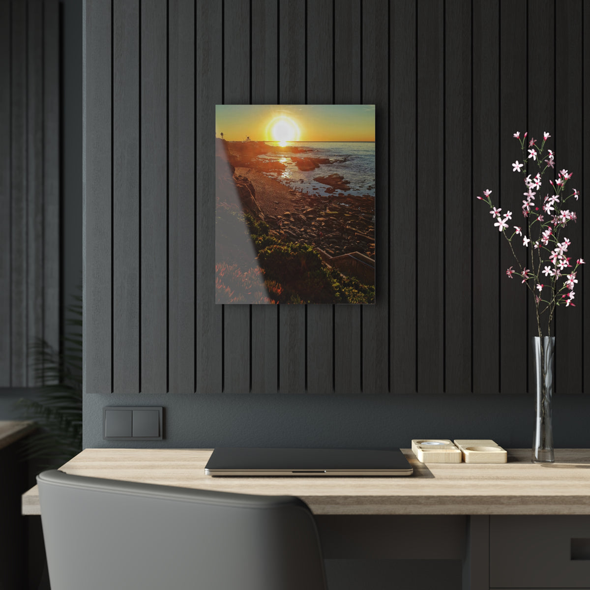 Golden Shores Acrylic Print by Printify