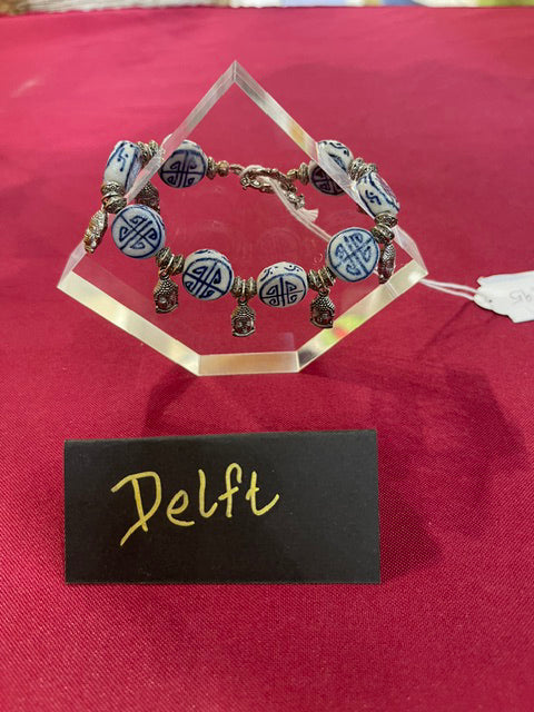 Delft Blue Porcelain Bracelet by Bill Stonebreaker