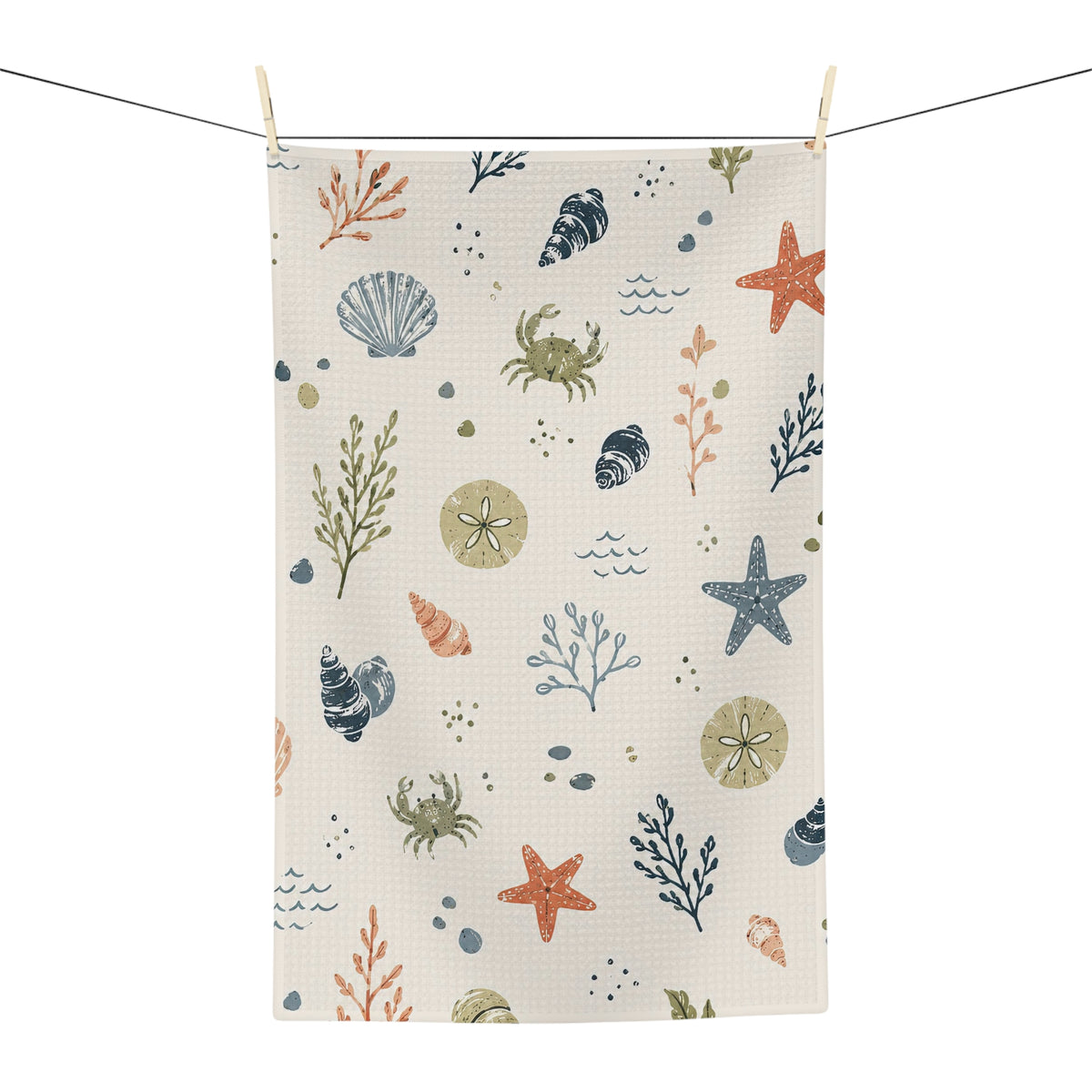 Maine Dockside Microfiber Tea Towel — Coast Sea Life Kitchen Towel by Maine Pottery Co.