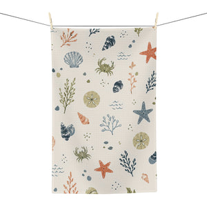 Maine Dockside Microfiber Tea Towel — Coast Sea Life Kitchen Towel by Maine Pottery Co.