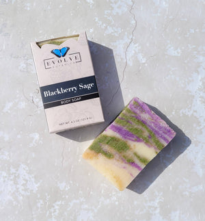 Natural Bar Soap handmade - Blackberry Sage by Evolve Botanica