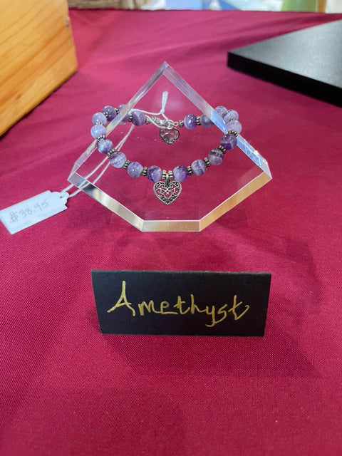 Amethyst Heart Bracelet by Bill Stonebreaker