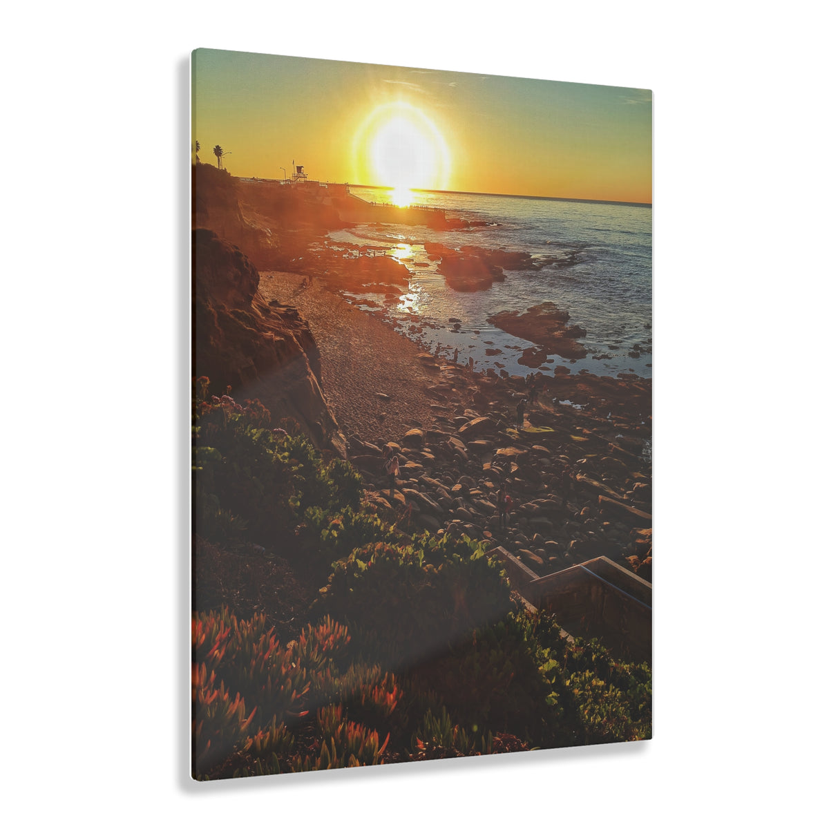 Golden Shores Acrylic Print by Printify