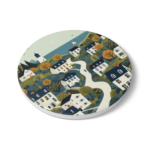 The Maine Town Ceramic Art Coaster by Printify