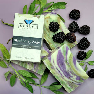 Natural Bar Soap handmade - Blackberry Sage by Evolve Botanica