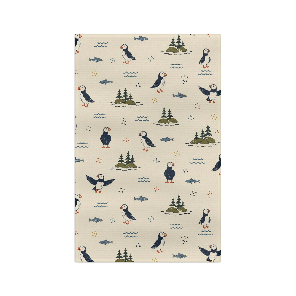 Puffin Maine Microfiber Tea Towel — Coastal Bird Kitchen Towel by Maine Pottery Co.