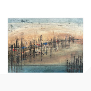 Seaside Wharf Maine Art Postcard — Steve Collins by Steven Collins