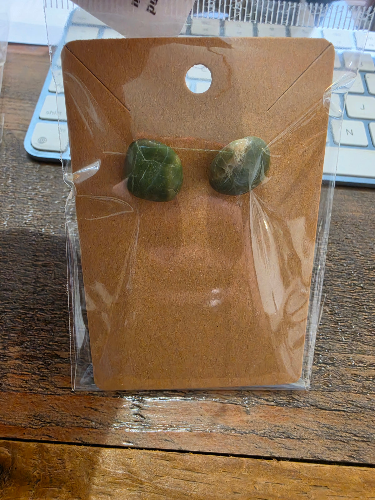 Green schist studs by Tonya Arnold
