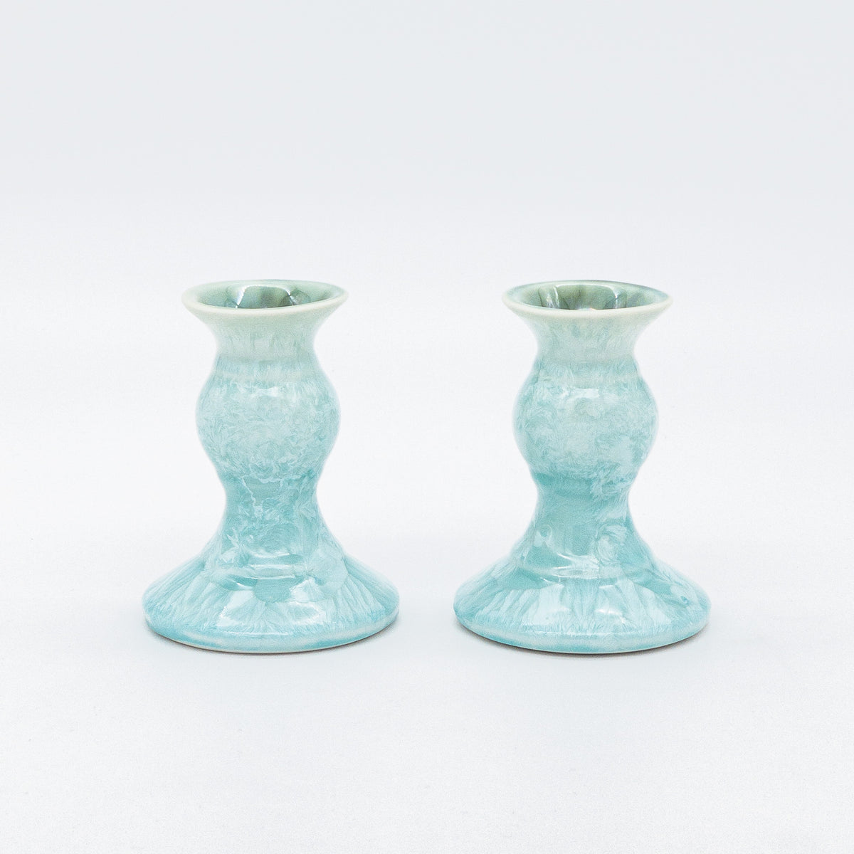 Candlesticks Short, pair by Edgecomb Potters