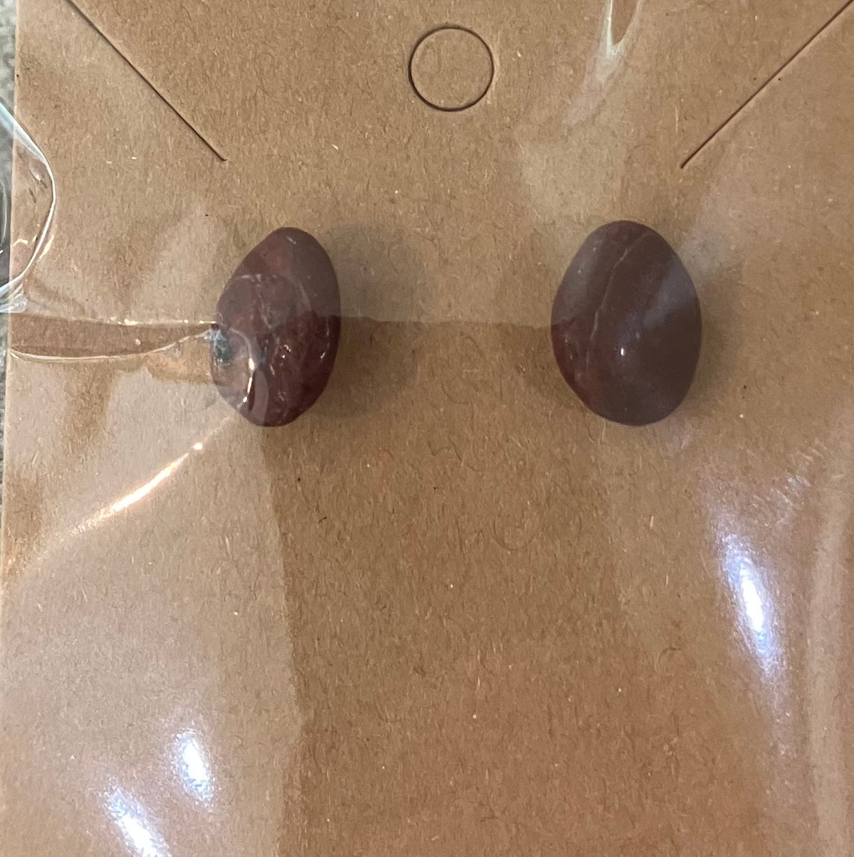 Natural garnet studs by Tonya Arnold