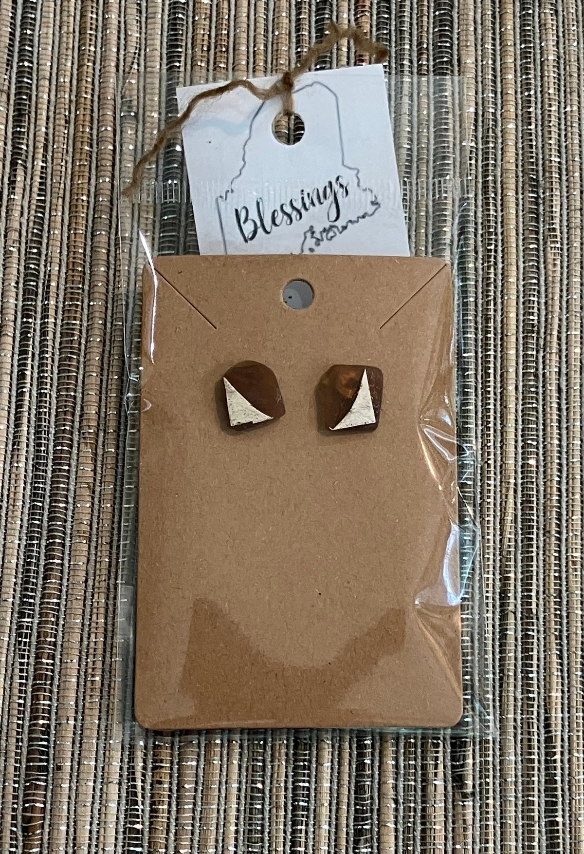 Birch on sea glass studs by Tonya Arnold