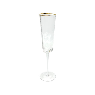 Triangular Gold Rim Champagne Flute by Zodax
