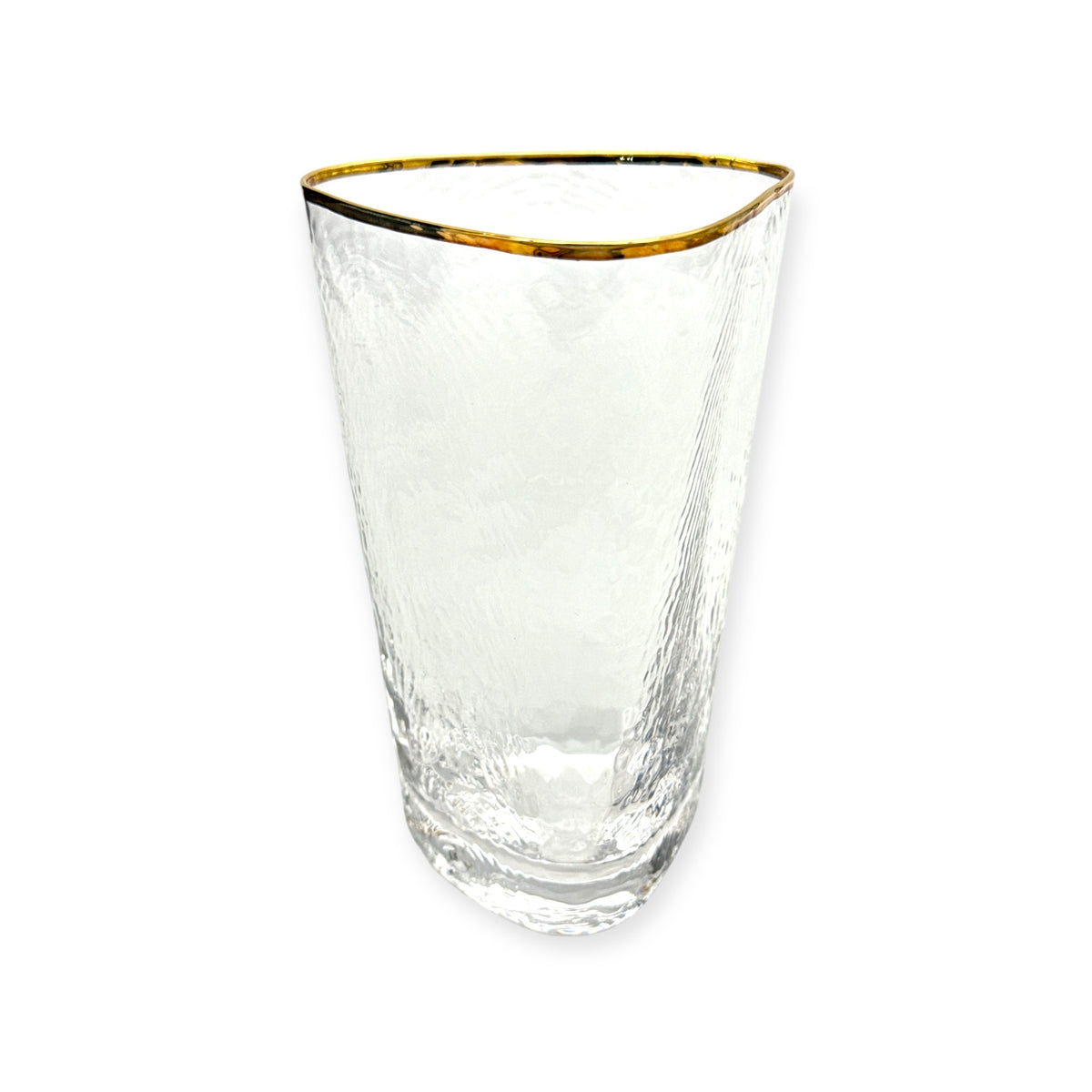 Triangular Highball Gold & Silver Rim Glass by Zodax