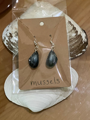 Mussel shell earings by Tonya Arnold