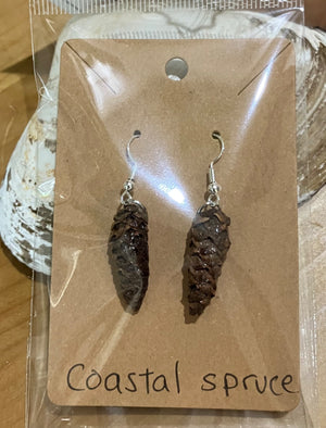 Coastal Spruce Cone earrings by Tonya Arnold